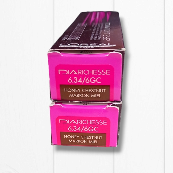L'Oreal Professionnel DIARichesse 2 Tubes Ammonia-Free 6.34/6GC Honey Chestnut - Picture 2 of 16
